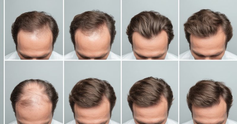 Before and after PRP hair restoration showing increased hair density